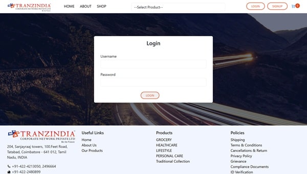TranzIndia Login